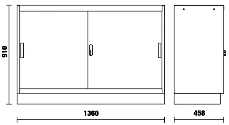 Beta C45PRO 2.0 MAL & MAT — Fixed 1,360 mm Module (Metal or Clear Doors) - Image 4