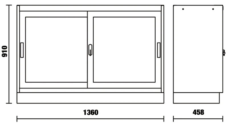 Beta C45PRO 2.0 MAL & MAT — Fixed 1,360 mm Module (Metal or Clear Doors) - Image 7