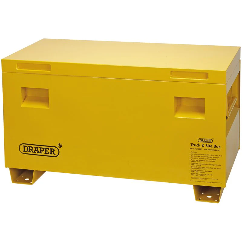 Draper® Contractors Truck & Site Storage Box – 36" & 48" (Black/Yellow) - Image 3