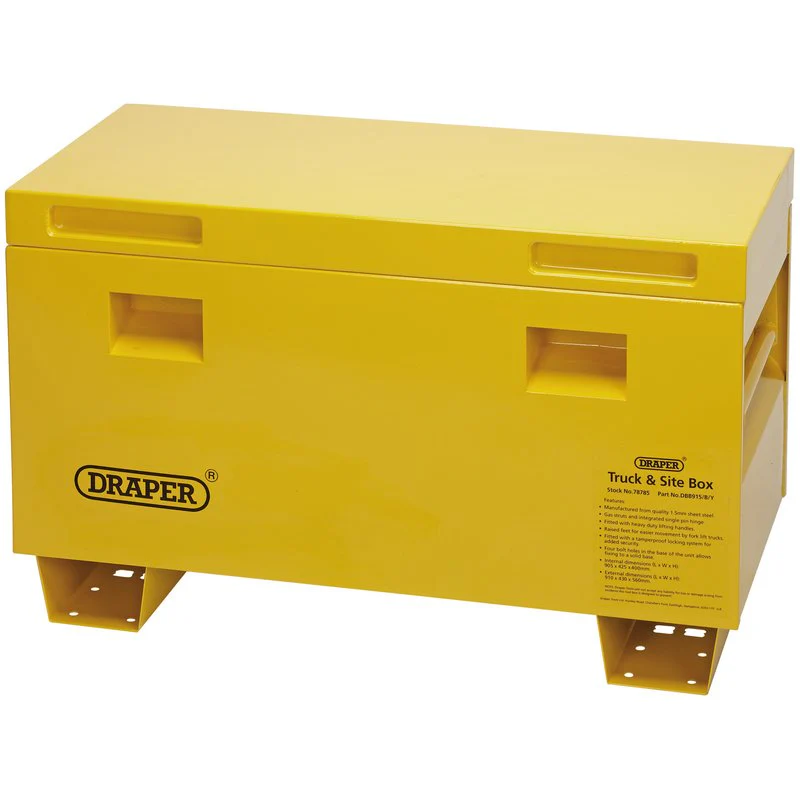 Draper® Contractors Truck & Site Storage Box – 36" & 48" (Black/Yellow) - Image 4