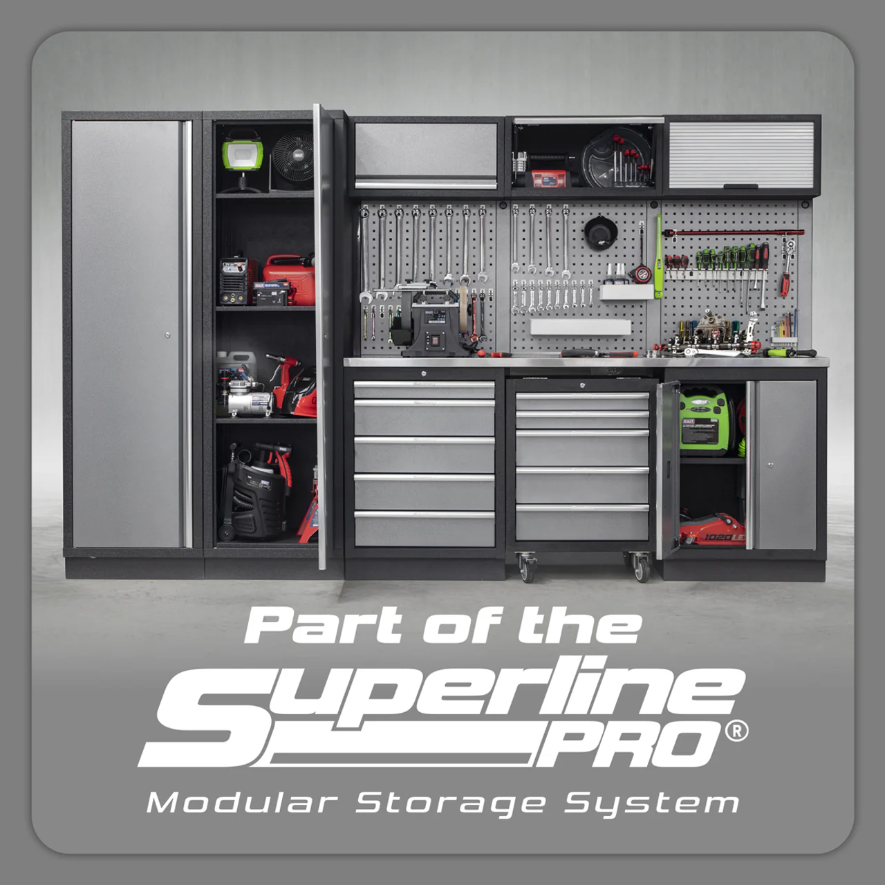 Superline PRO® 1.96m Modular Storage System with Choice of Worktop - Image 11
