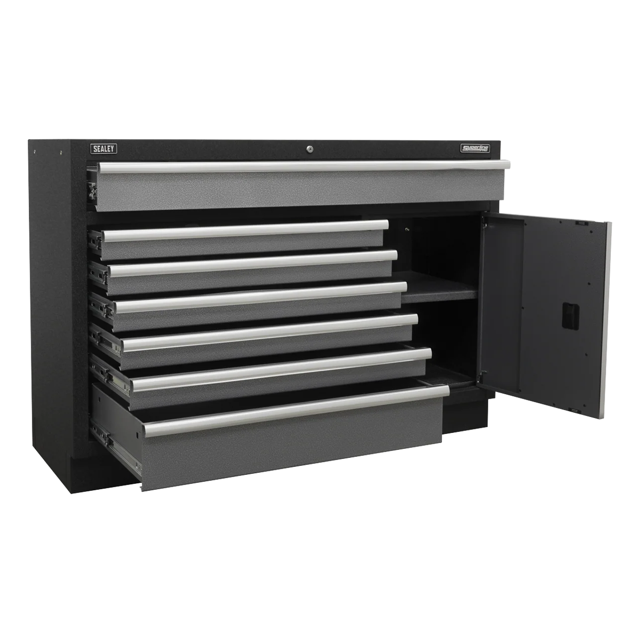 Superline PRO® 1360mm Floor Cabinet – 7-Drawer Modular Tool Cabinet | Heavy-Duty Workshop Storage (APMS64) - Image 3
