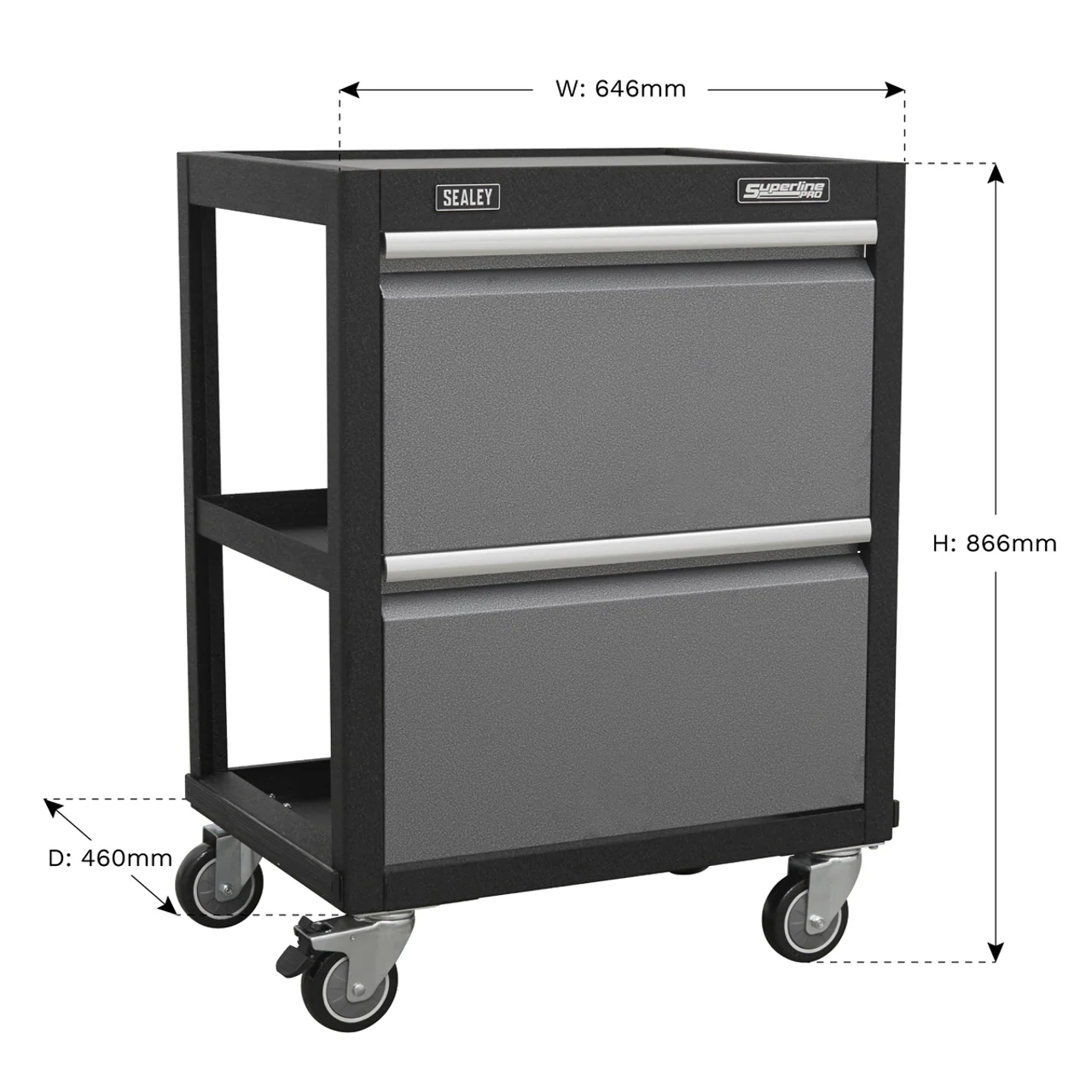 Superline PRO® Mobile Units – Workshop Trolley or 5-Drawer Mobile Cabinet | Heavy-Duty Modular Storage - Image 4