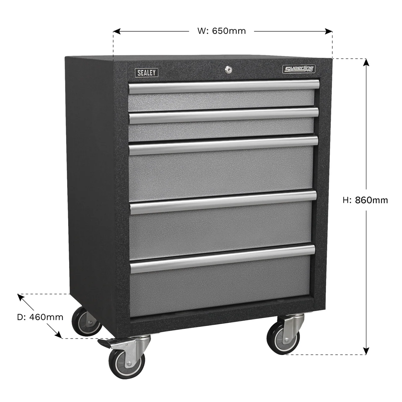 Superline PRO® Mobile Units – Workshop Trolley or 5-Drawer Mobile Cabinet | Heavy-Duty Modular Storage - Image 7